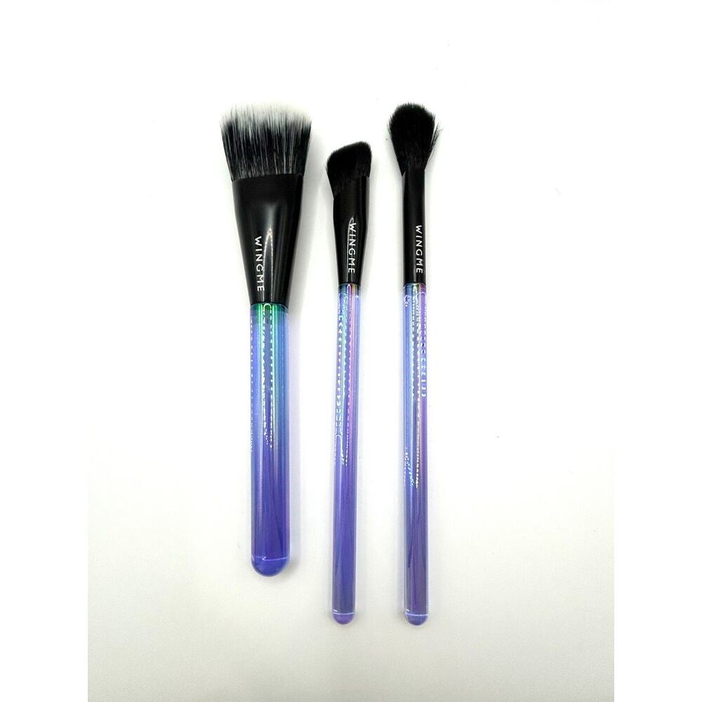 NEW‎ Wingme Cosmetics Makeup Halo Series Brush Trio Set of 3 Makeup Brushes